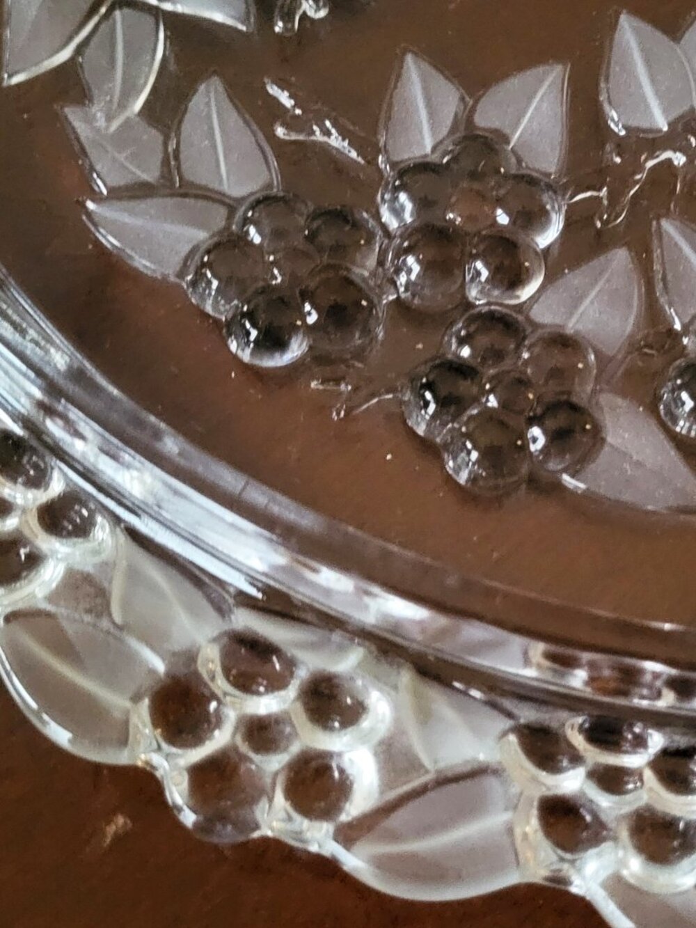 Vtg Mikasa Carmen Crystal Torte Plate 13" Floral MOD Frosted Glass '80s Germany - Picture 7 of 11